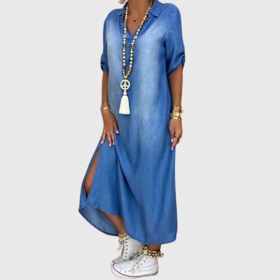 Clara - Denim Grace Maxi Dress