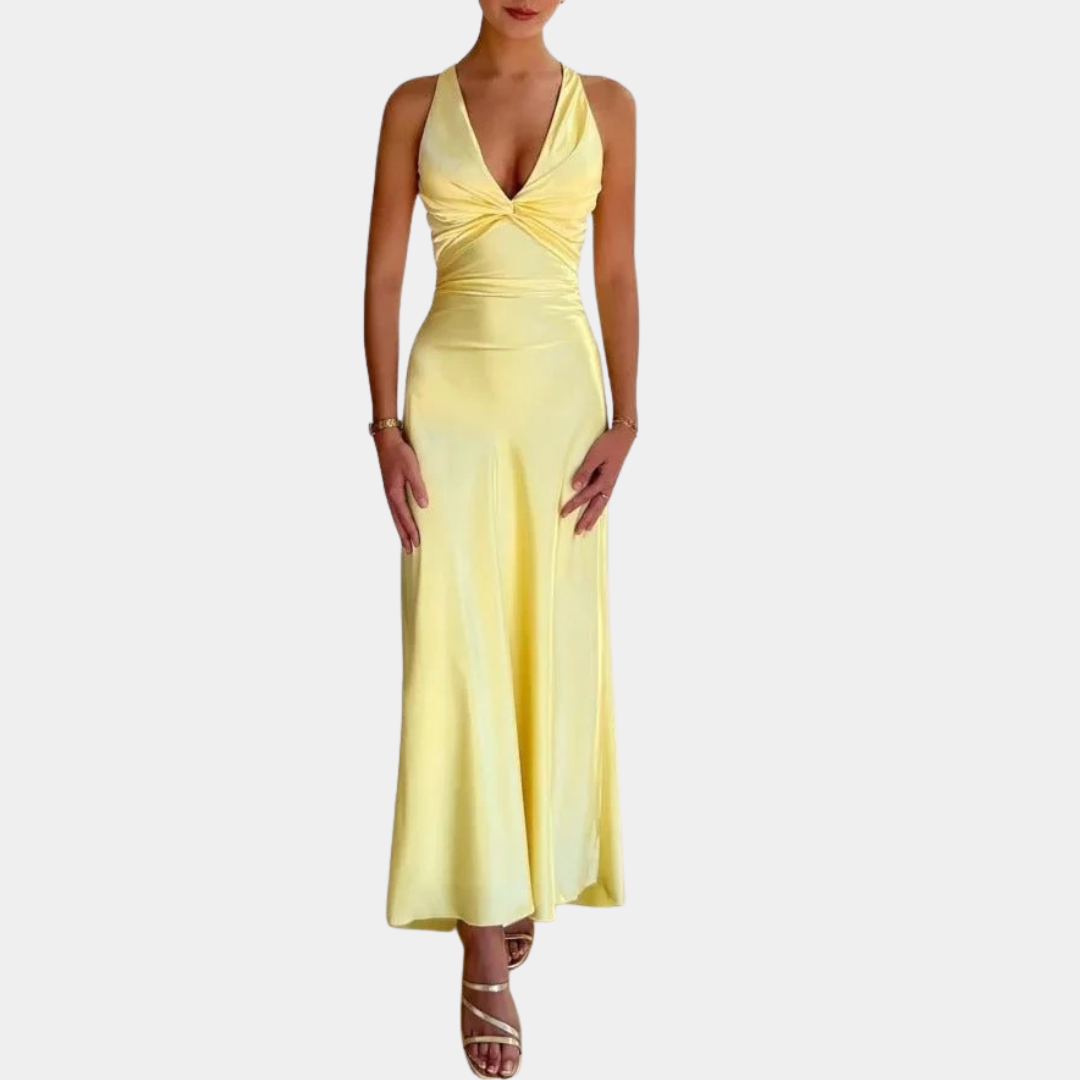 Murphy Mode | Satin Slip Yellow Dress