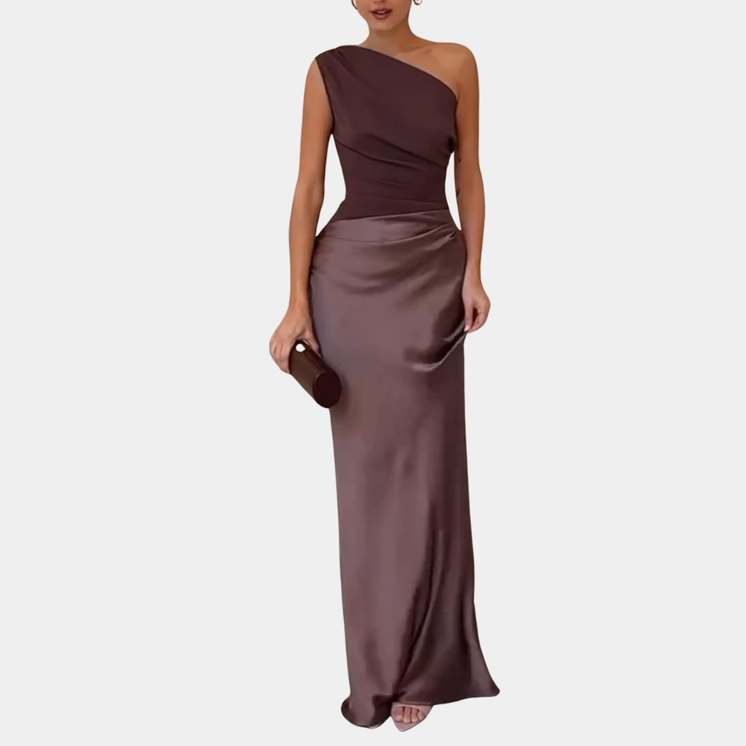 Murphy Mode | One Shoulder Satin Maxi Dress for Women