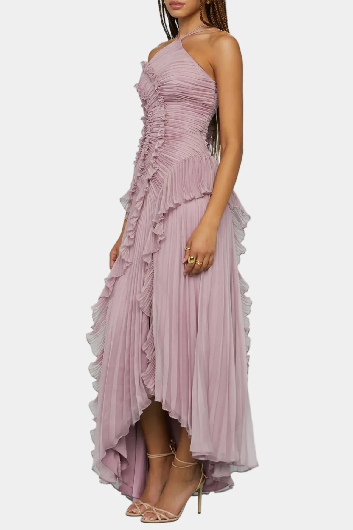 Murphy Mode | Halter Neck Pleated Maxi Dress for Women