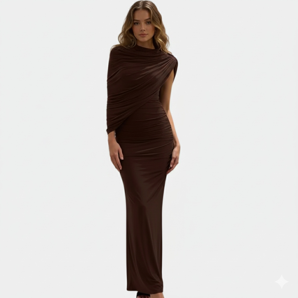 Murphy Mode | Brown Bodycon Maxi Dress for Women