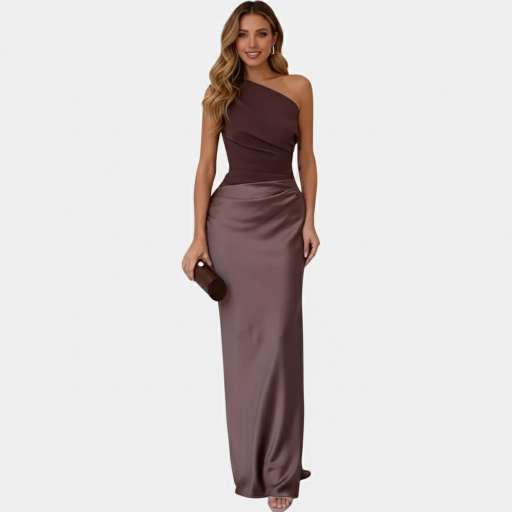 Murphy Mode | One Shoulder Satin Maxi Dress for Women