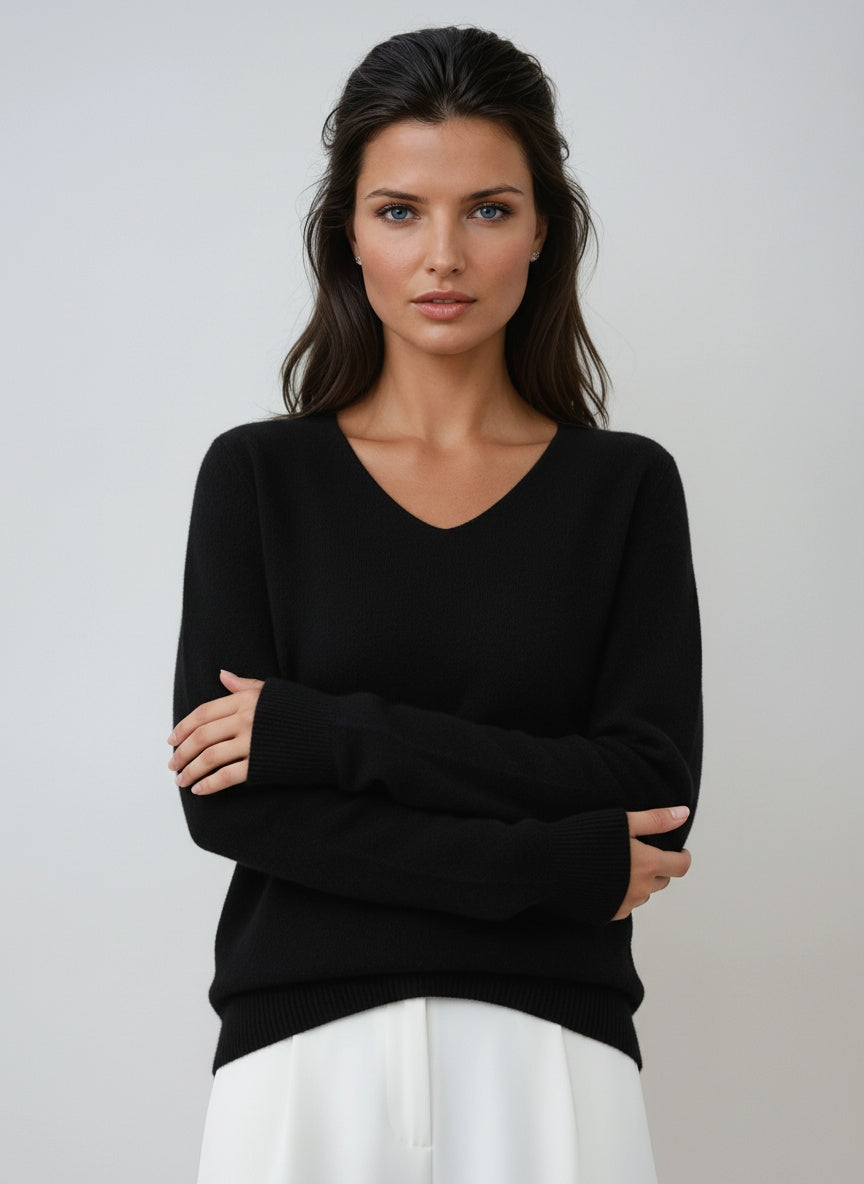 Elaira | Sweater with V-Neck and Long Sleeves