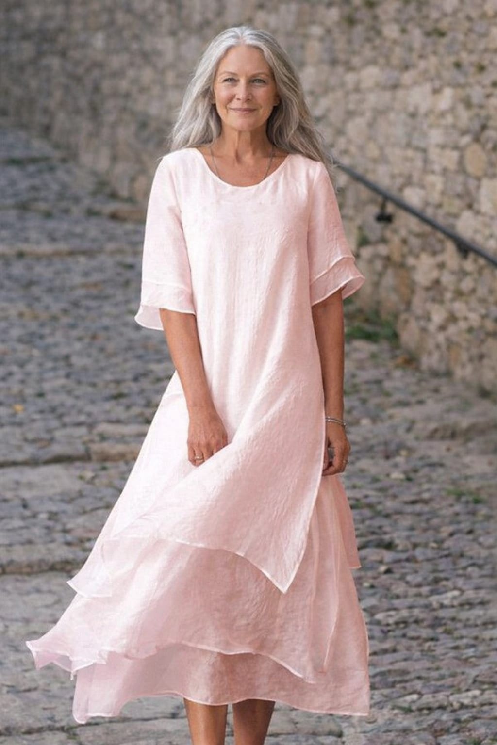 Jasmine – Layered Flowy Midi Dress