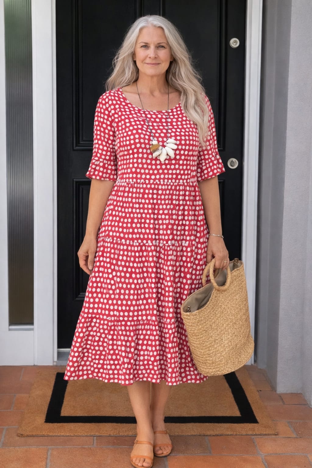 Zerelle | Short Sleeve Midi Dress