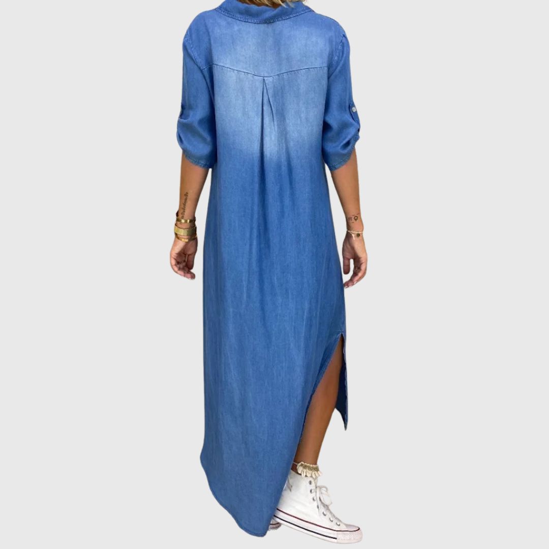 Clara - Denim Grace Maxi Dress