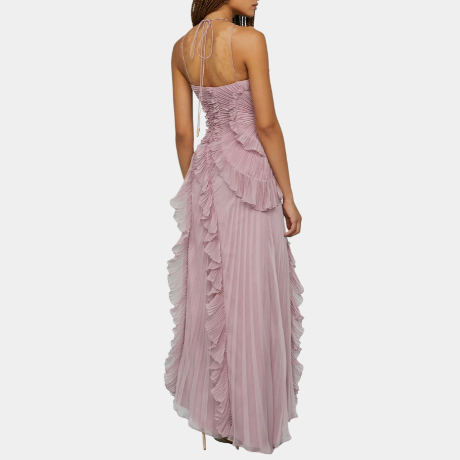Murphy Mode | Halter Neck Pleated Maxi Dress for Women