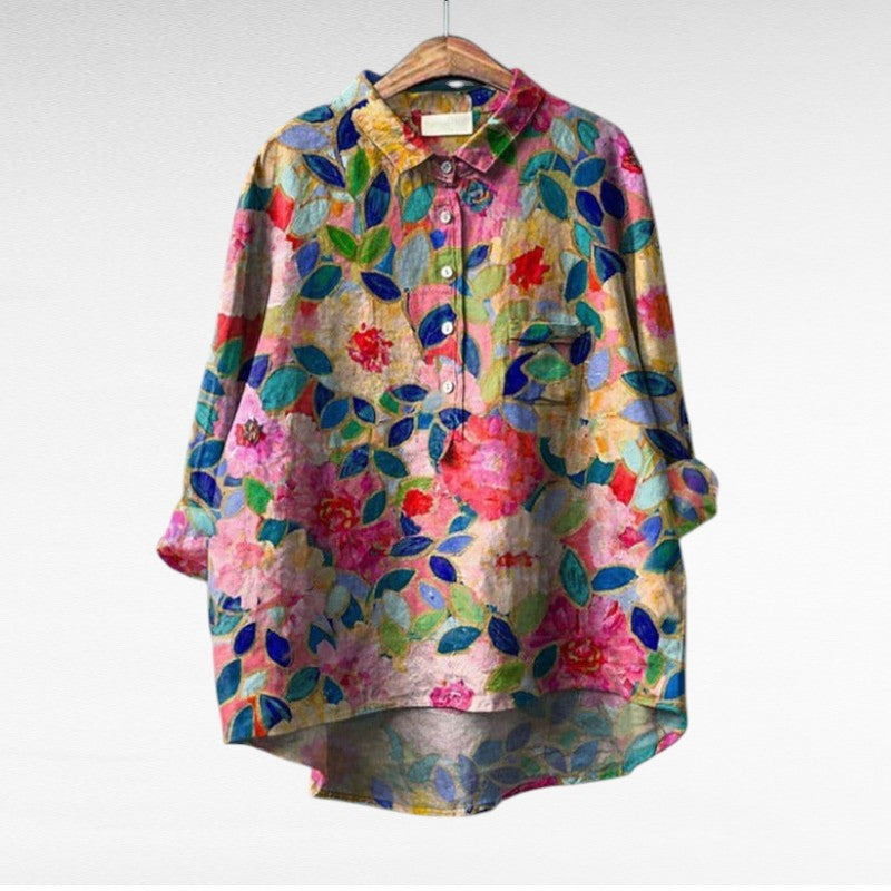 Leah | Colourful Spring Floral Blouse For Women