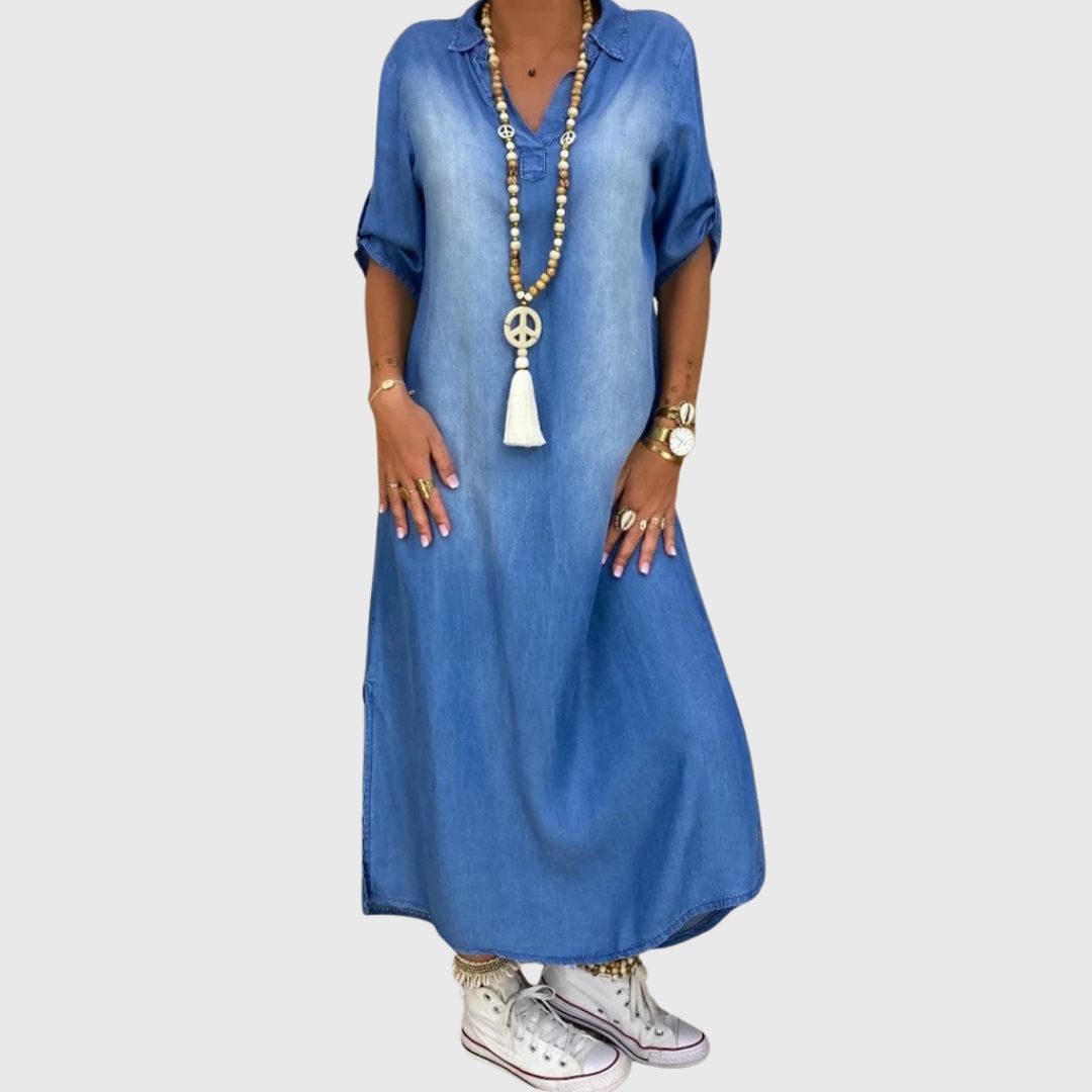 Clara - Denim Grace Maxi Dress