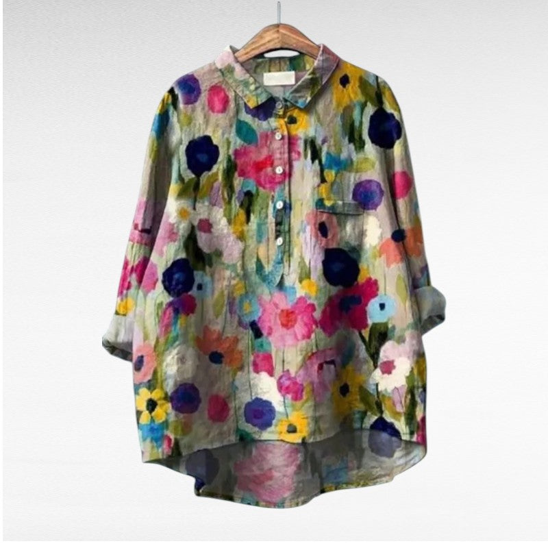 Leah | Colourful Spring Floral Blouse For Women