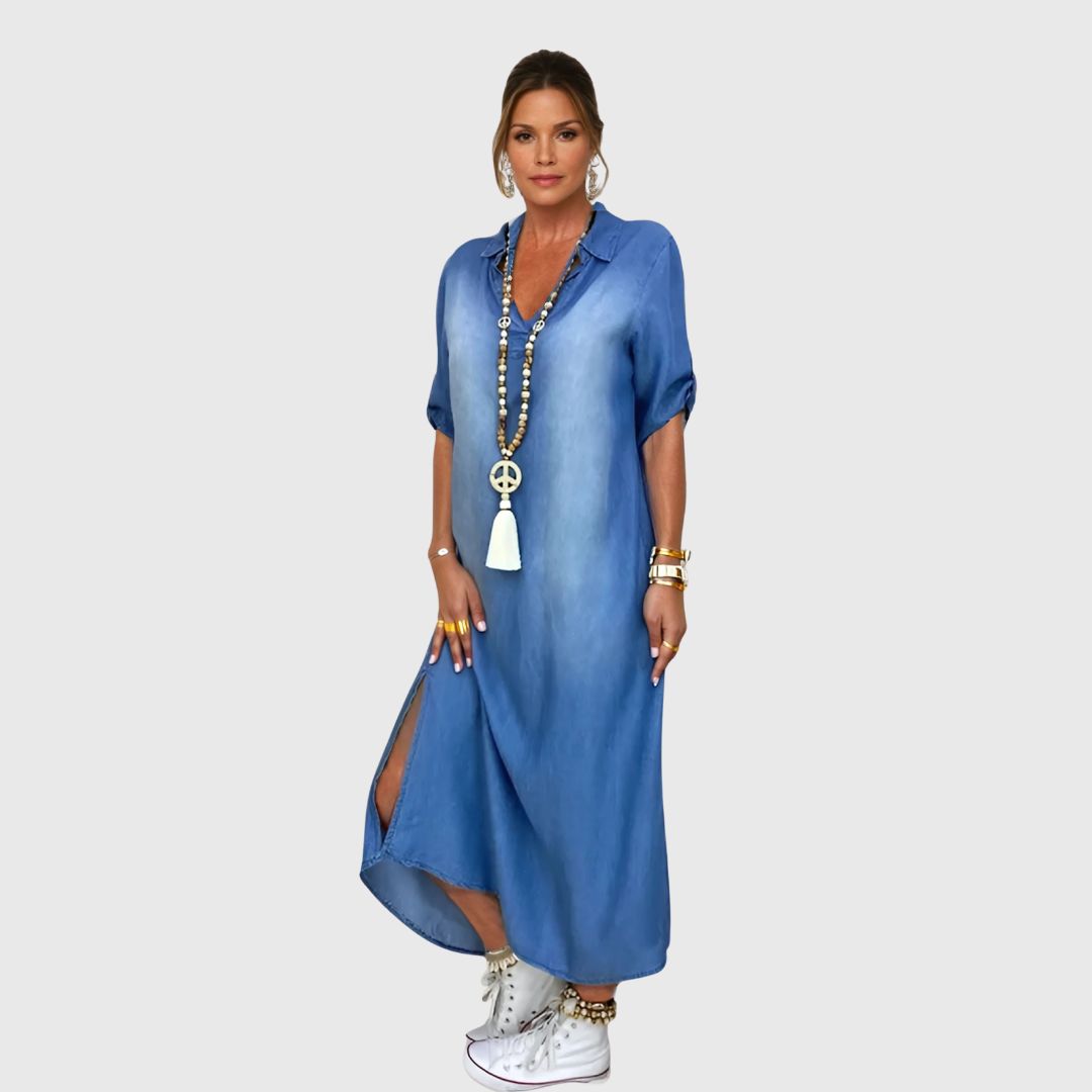 Clara - Denim Grace Maxi Dress