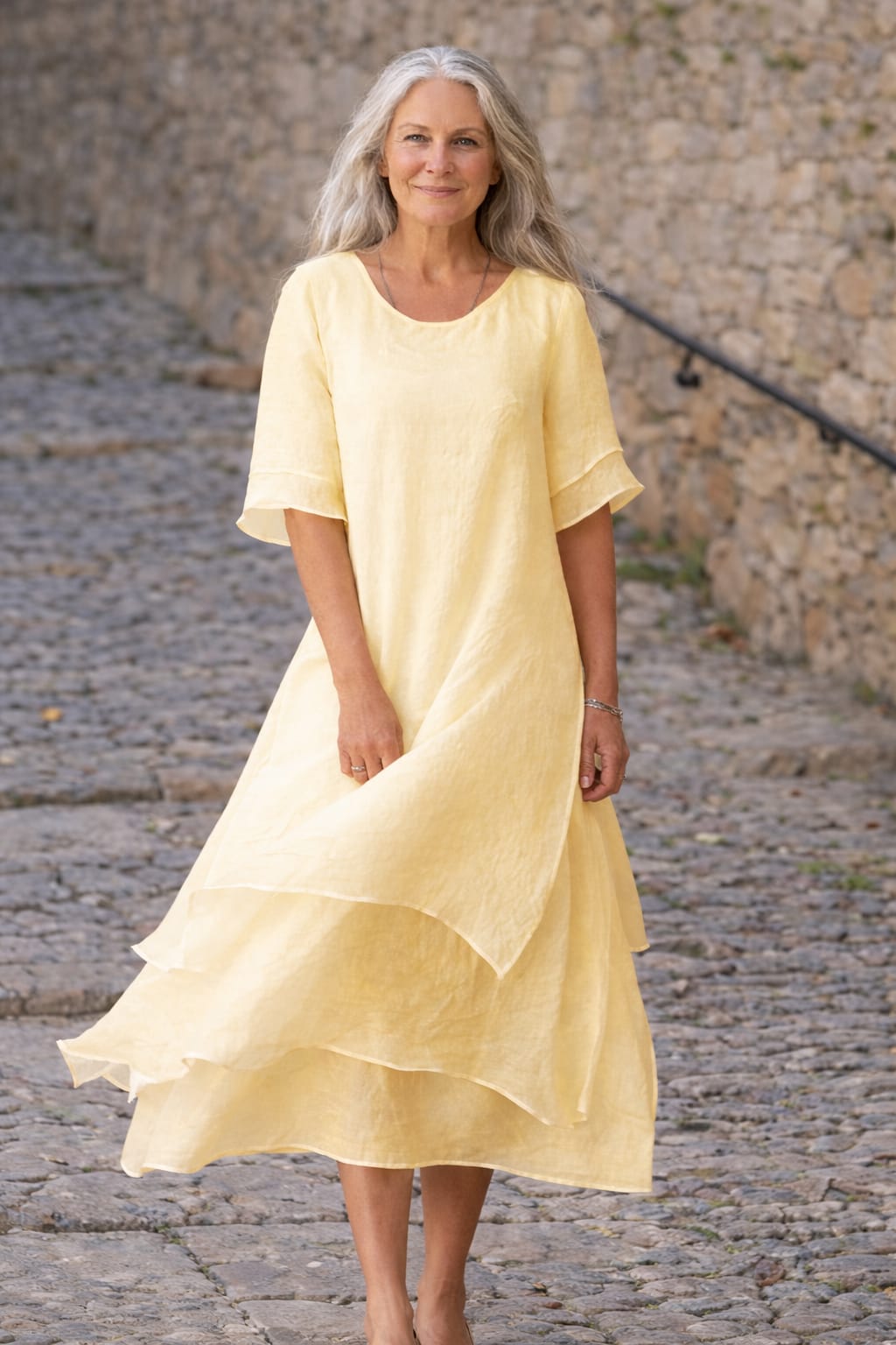 Jasmine – Layered Flowy Midi Dress