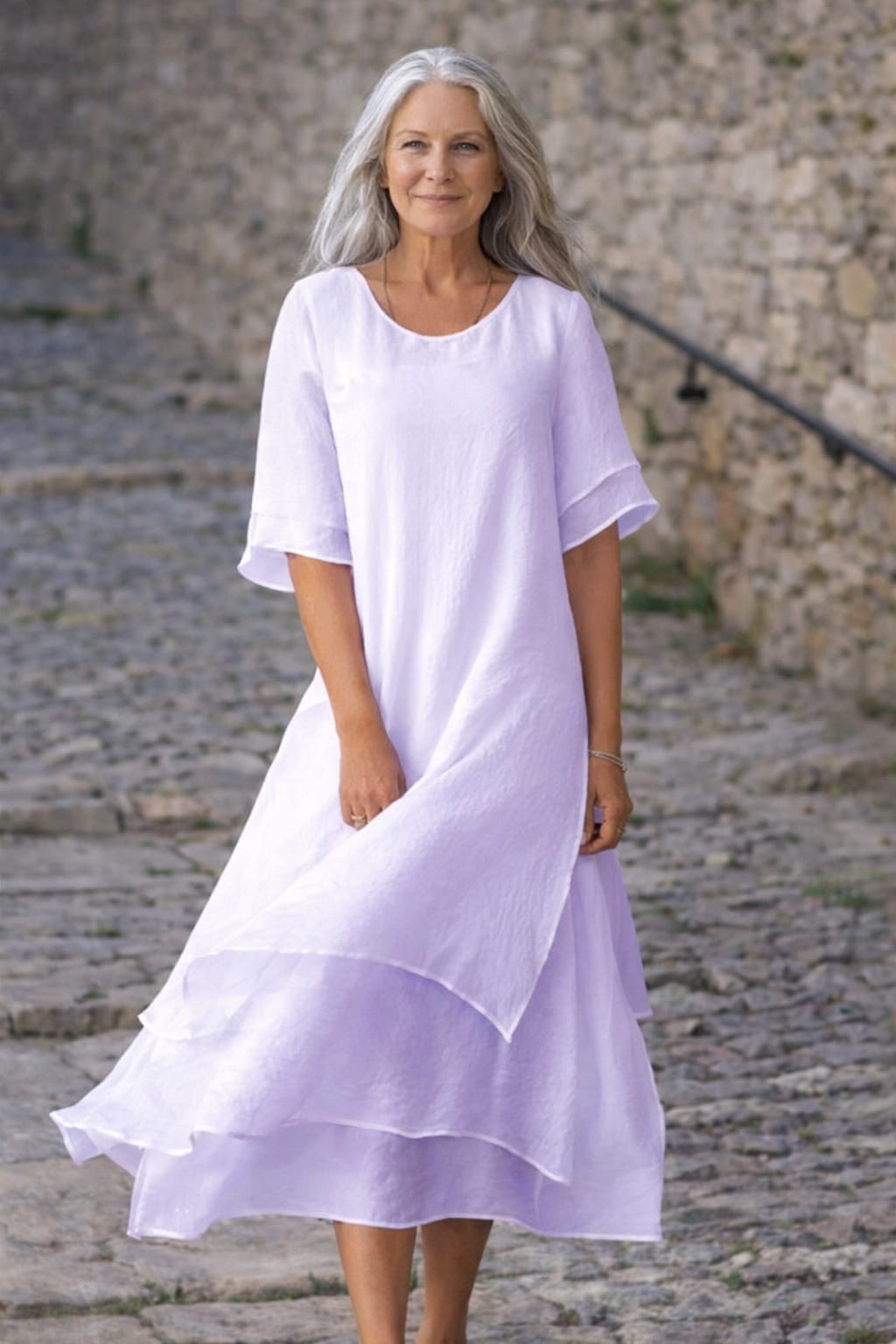 Jasmine – Layered Flowy Midi Dress