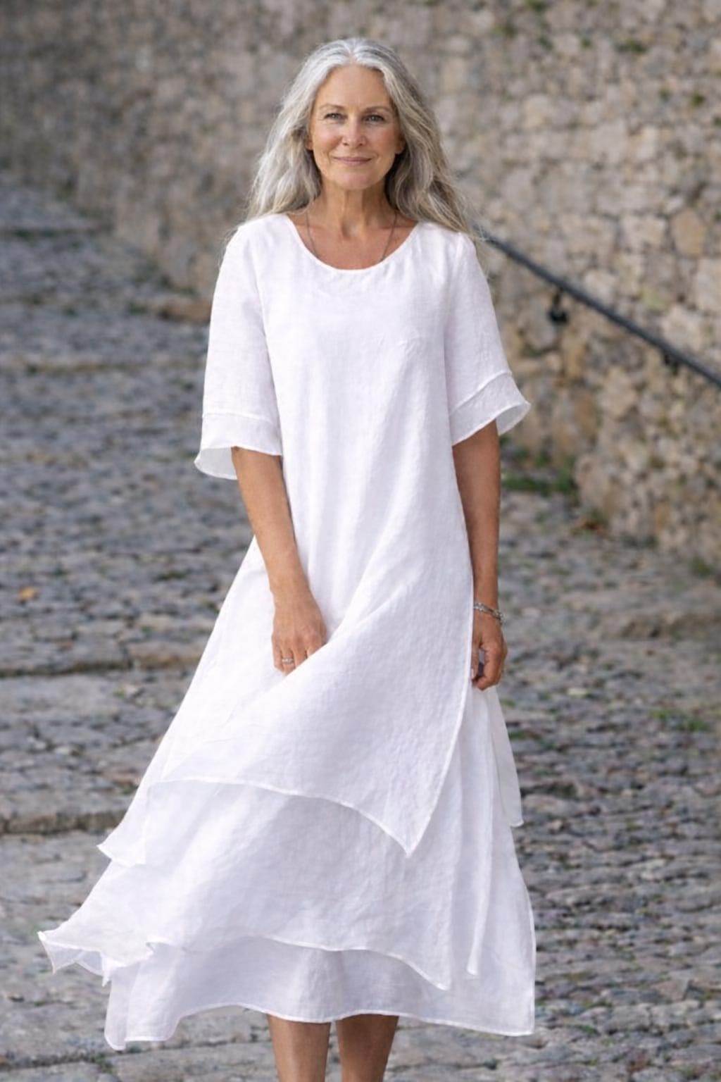 Jasmine – Layered Flowy Midi Dress