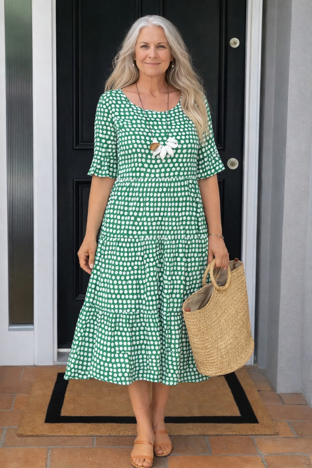 Zerelle | Short Sleeve Midi Dress